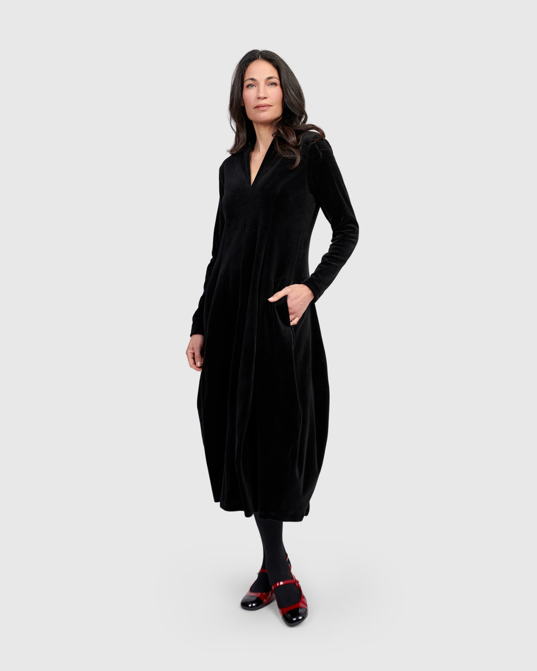 Everyday Velvet Cocoon Dress, Black