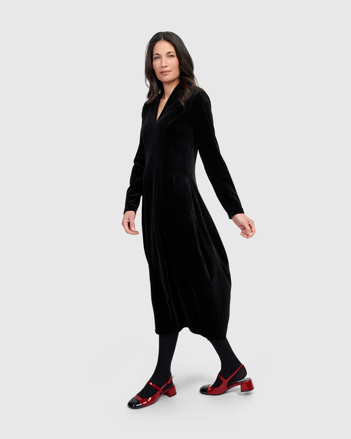 Everyday Velvet Cocoon Dress, Black
