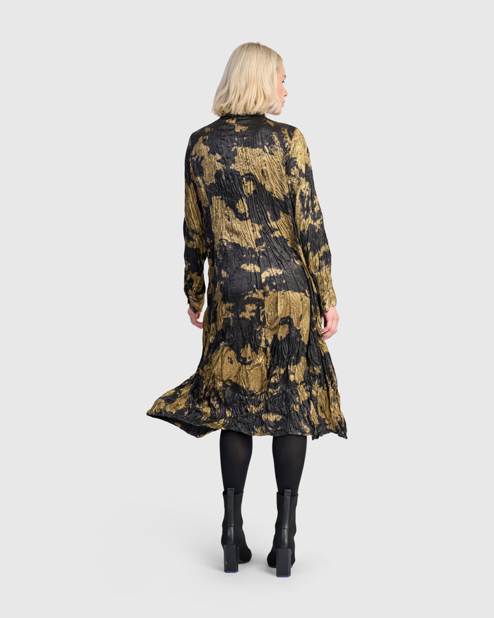Chroma Babydoll Shirtdress, Gold