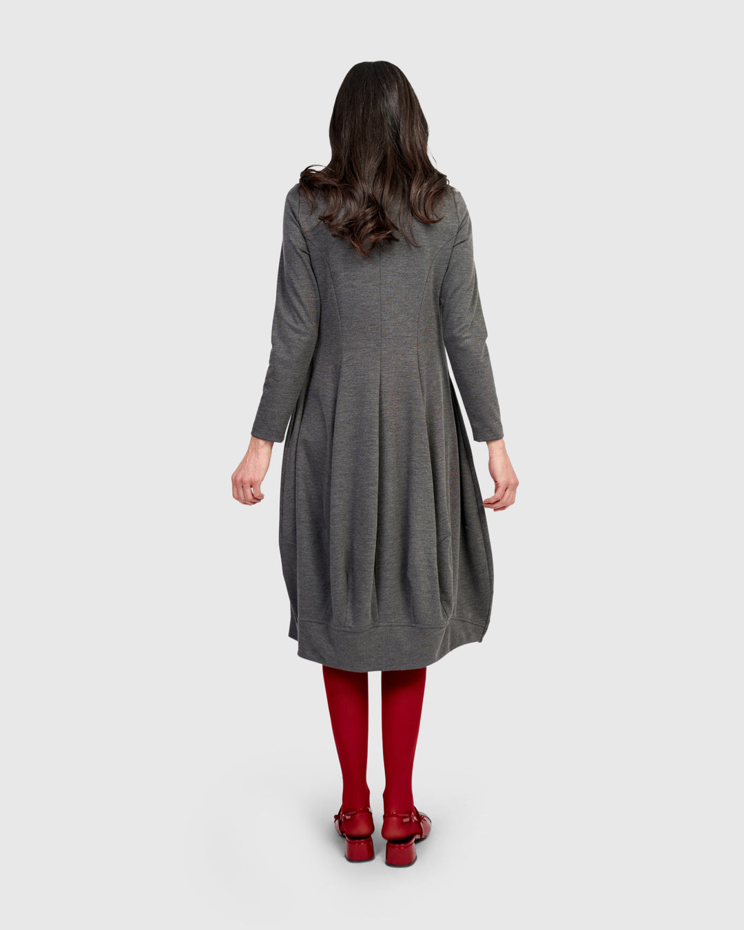 Essential Heavyweight Turtleneck Dress, Grey