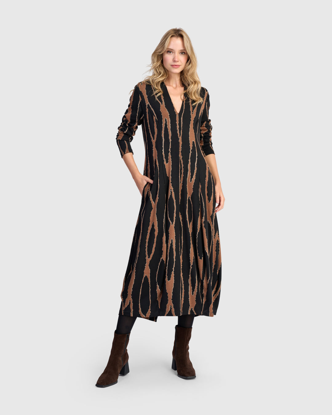 Willow Cocoon Dress, Wood