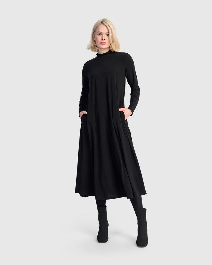 Essential Slinky A-line Dress, Black