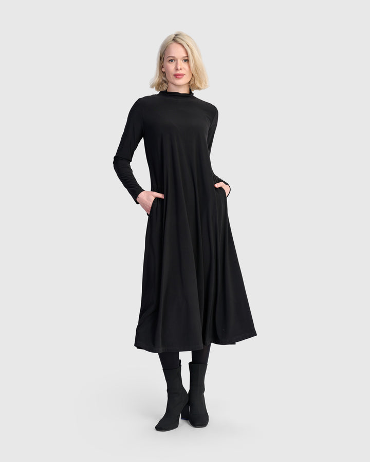 Essential Slinky A-line Dress, Black