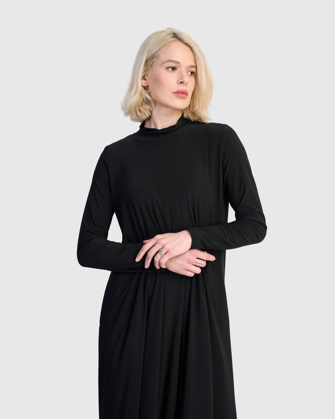 Essential Slinky A-line Dress, Black