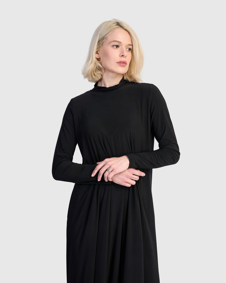 Essential Slinky A-line Dress, Black