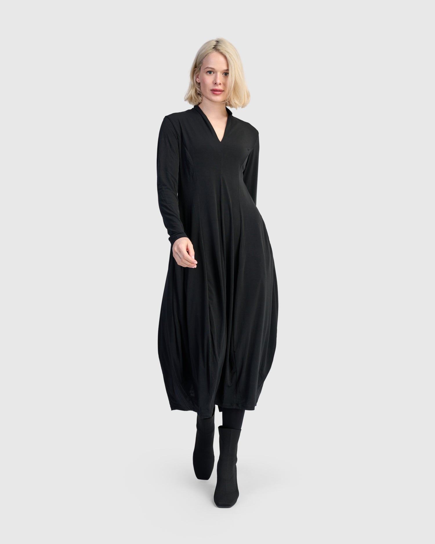 Newment original cocoon dress coat Uneck Stitch Cocoon Dress