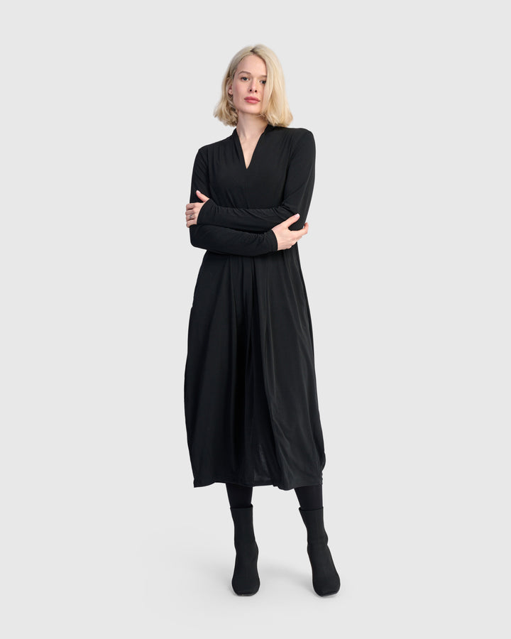 Essential Slinky Cocoon Dress, Black