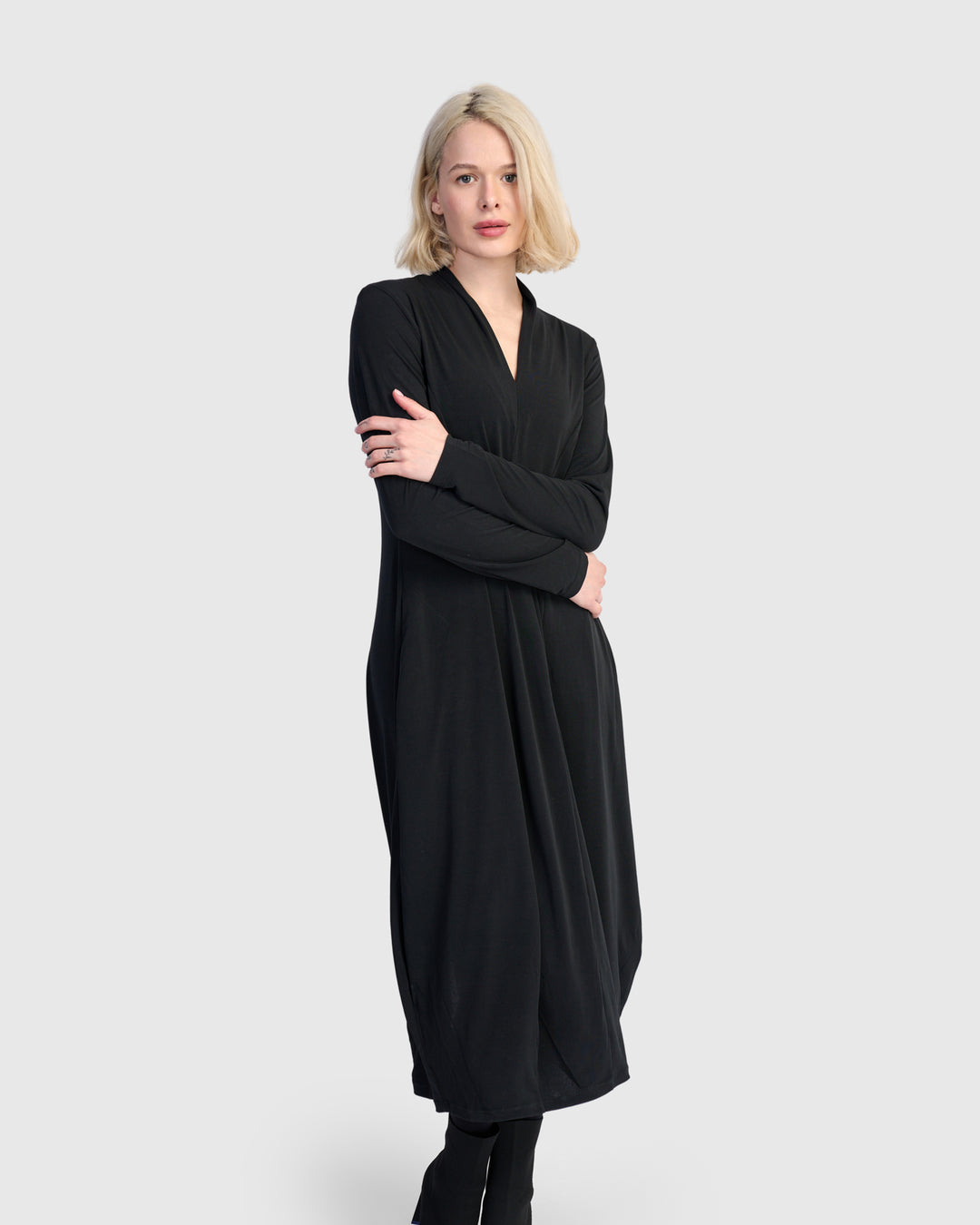 Essential Slinky Cocoon Dress, Black