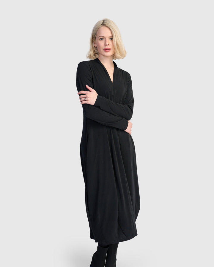 Essential Slinky Cocoon Dress, Black