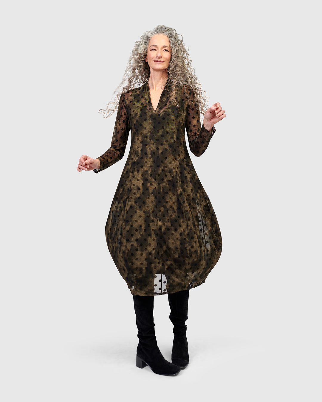 Grove Mesh Cocoon Dress, Antique