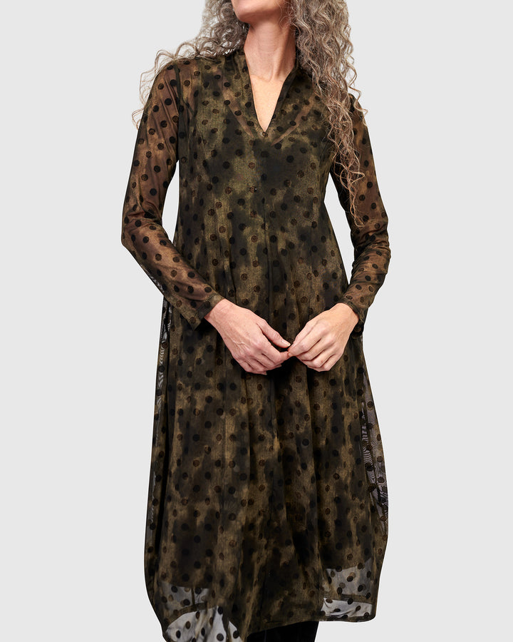 Grove Mesh Cocoon Dress, Antique