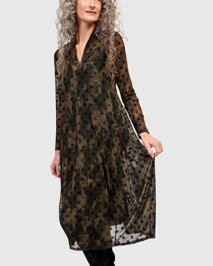 Grove Mesh Cocoon Dress, Antique