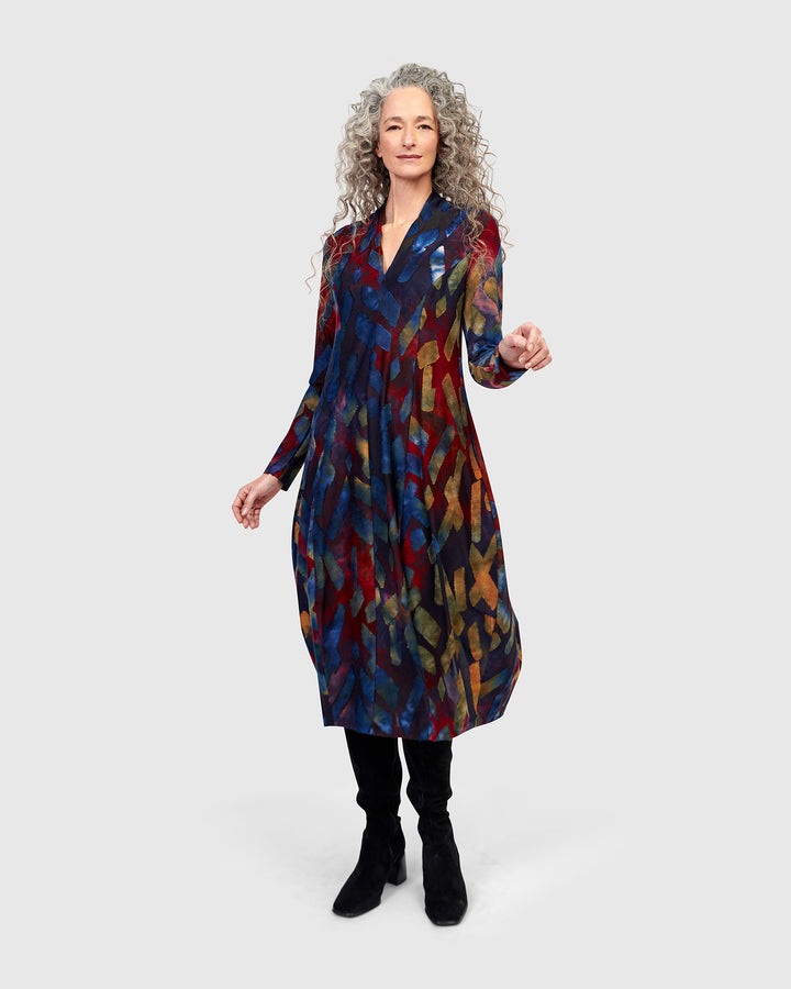 Sunburst Cocoon Dress, Abstract