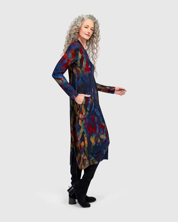 Sunburst Cocoon Dress, Abstract