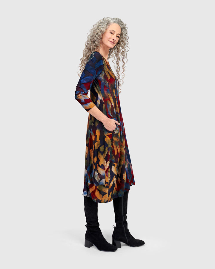Dayglow Crew Cocoon Dress, Abstract