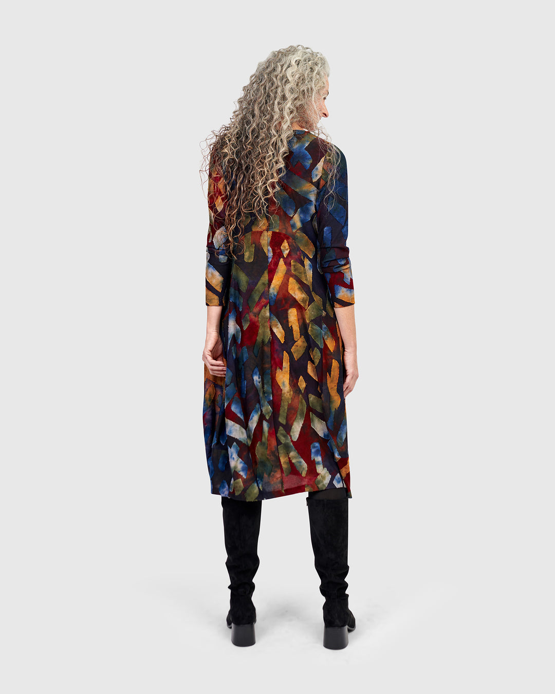 Dayglow Crew Cocoon Dress, Abstract