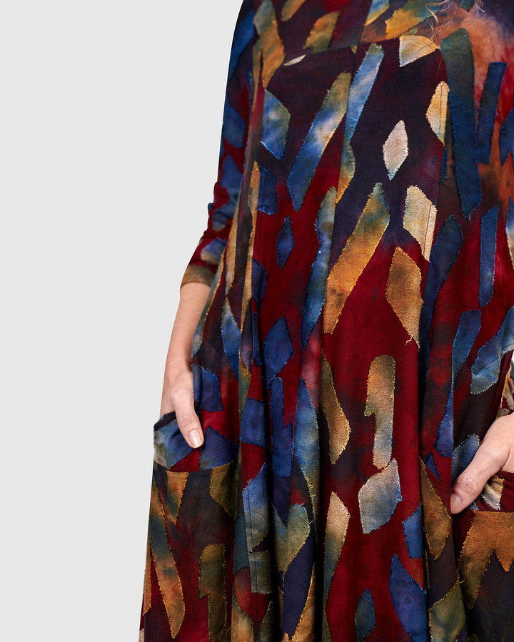 Dayglow Crew Cocoon Dress, Abstract