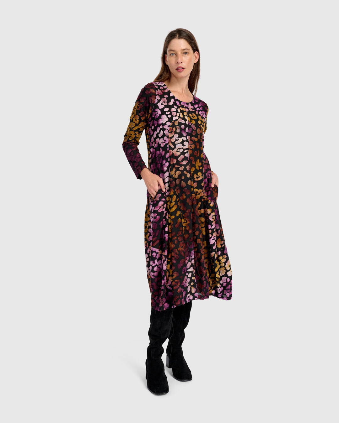 Pounce Crew Cocoon Dress, Bloom