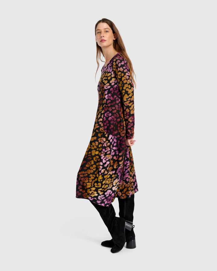 Pounce Crew Cocoon Dress, Bloom