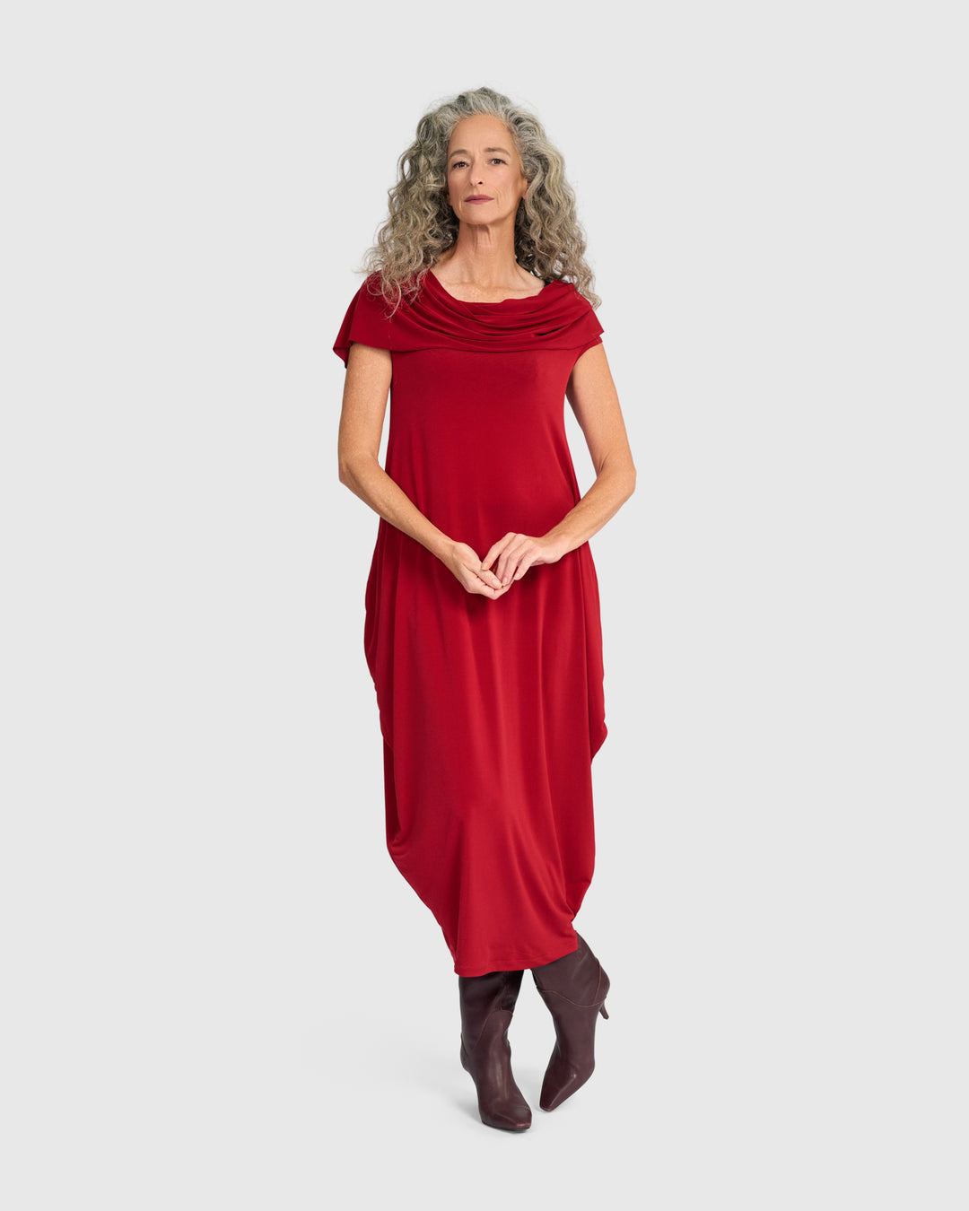 Essential Slinky Savoir Dress, Garnet
