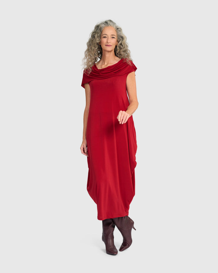 Essential Slinky Savoir Dress, Garnet