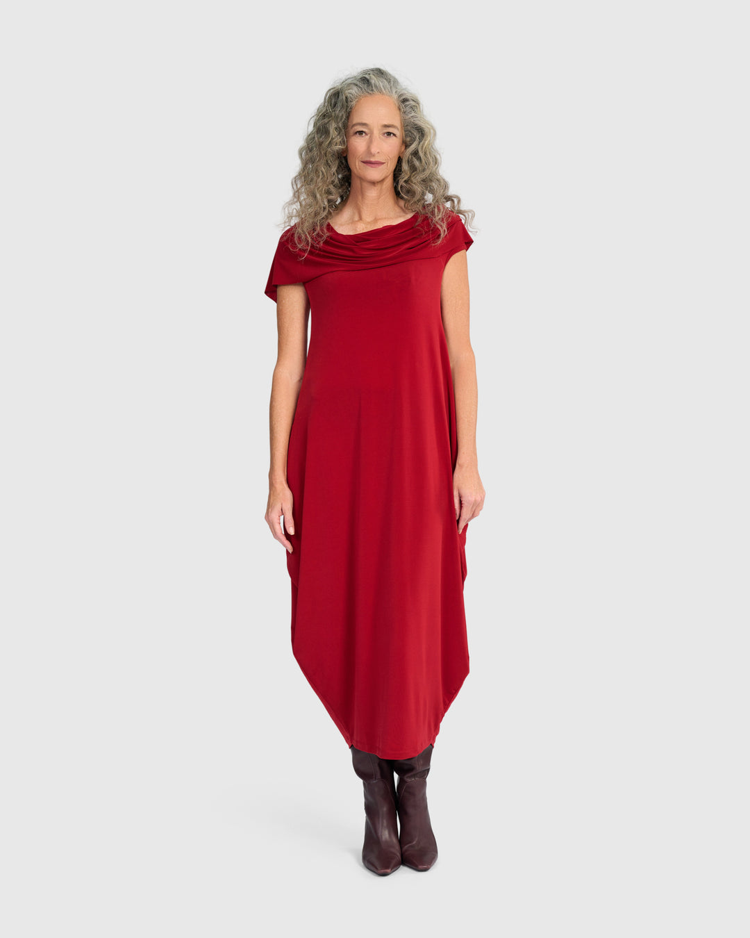 Essential Slinky Savoir Dress, Garnet