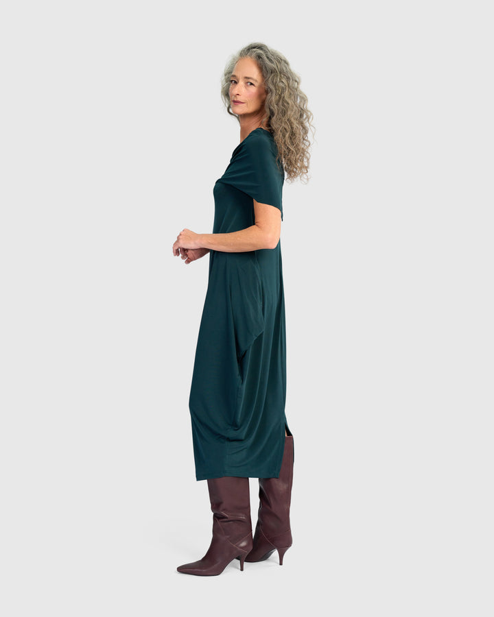 Essential Slinky Savoir Dress, Teal