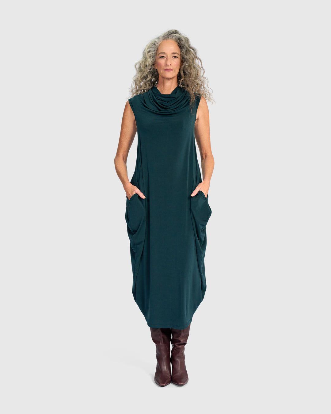 Essential Slinky Savoir Dress, Teal