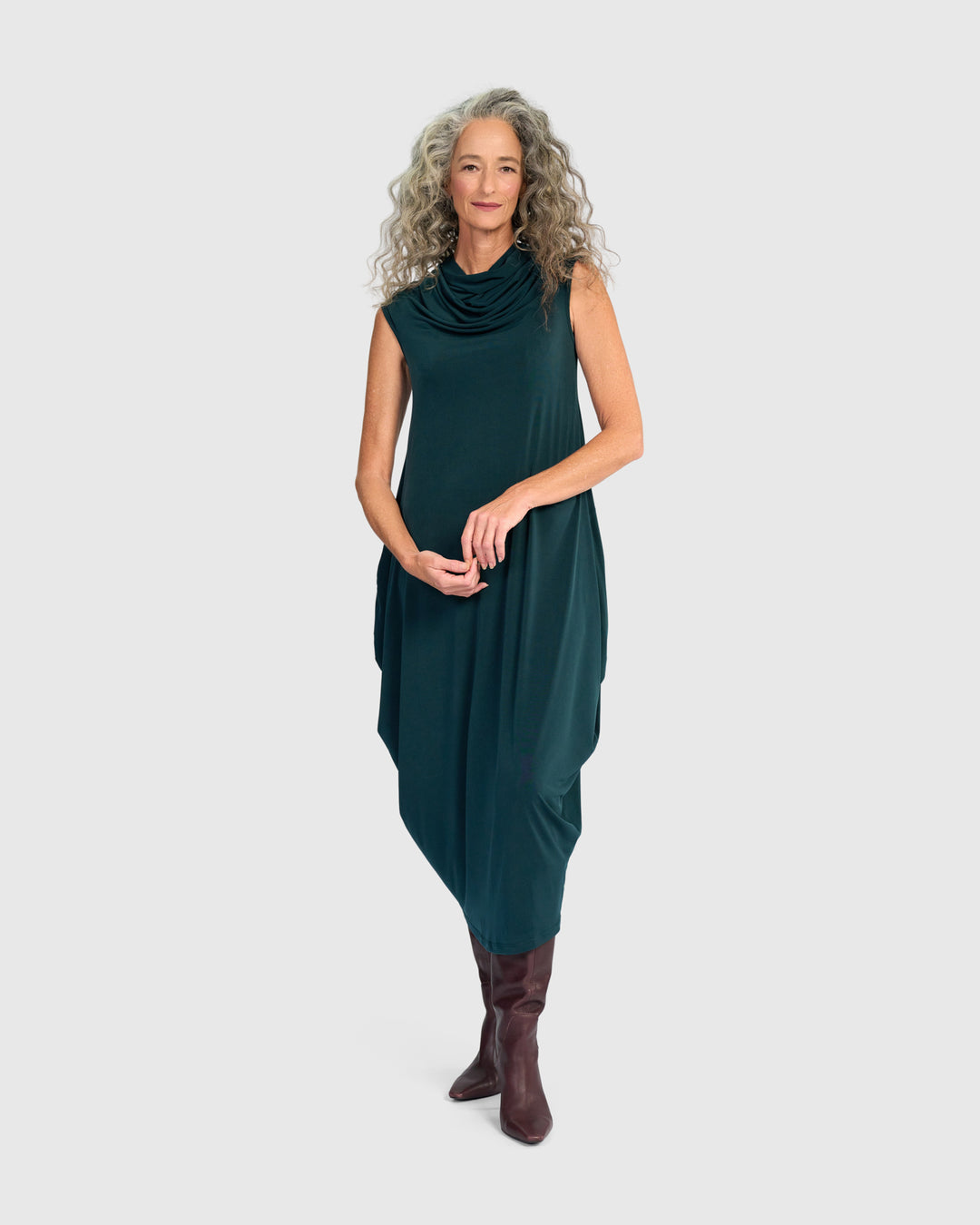 Essential Slinky Savoir Dress, Teal