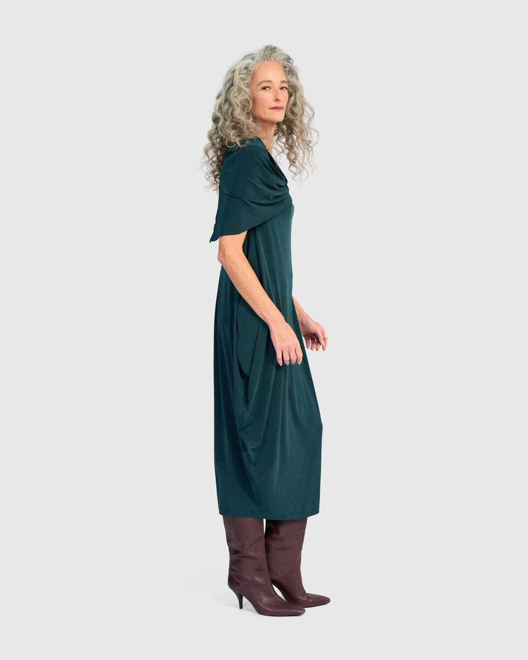 Essential Slinky Savoir Dress, Teal