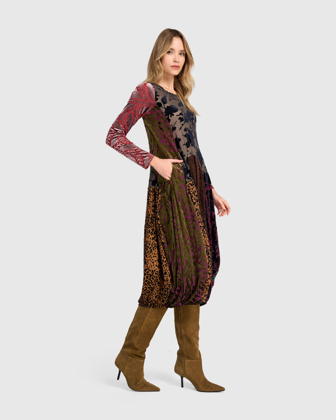 Heirloom Crew Cocoon Dress, Jewel Multi