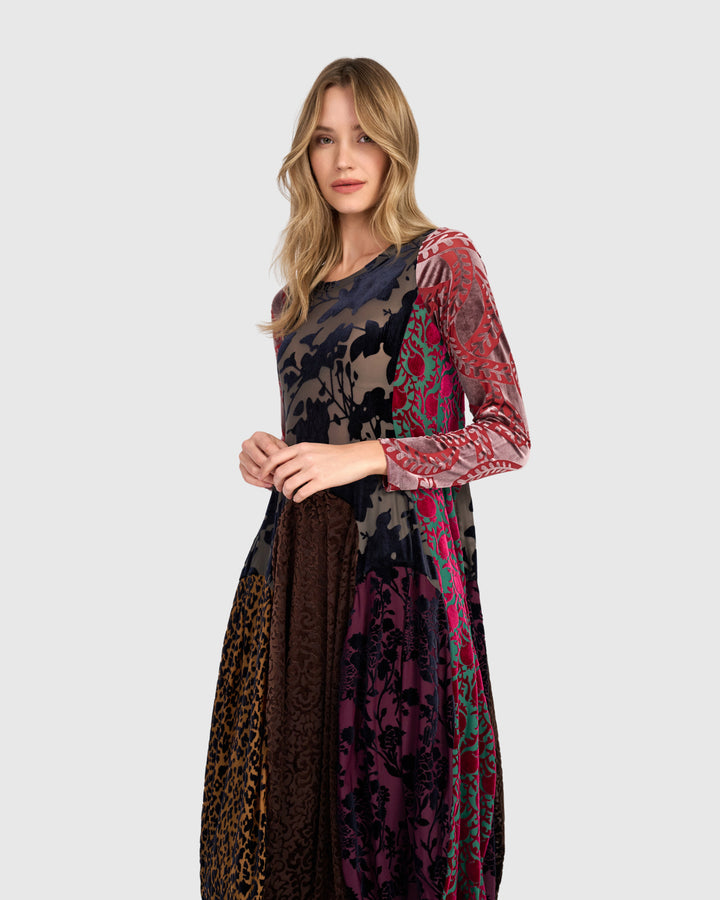 Heirloom Crew Cocoon Dress, Jewel Multi