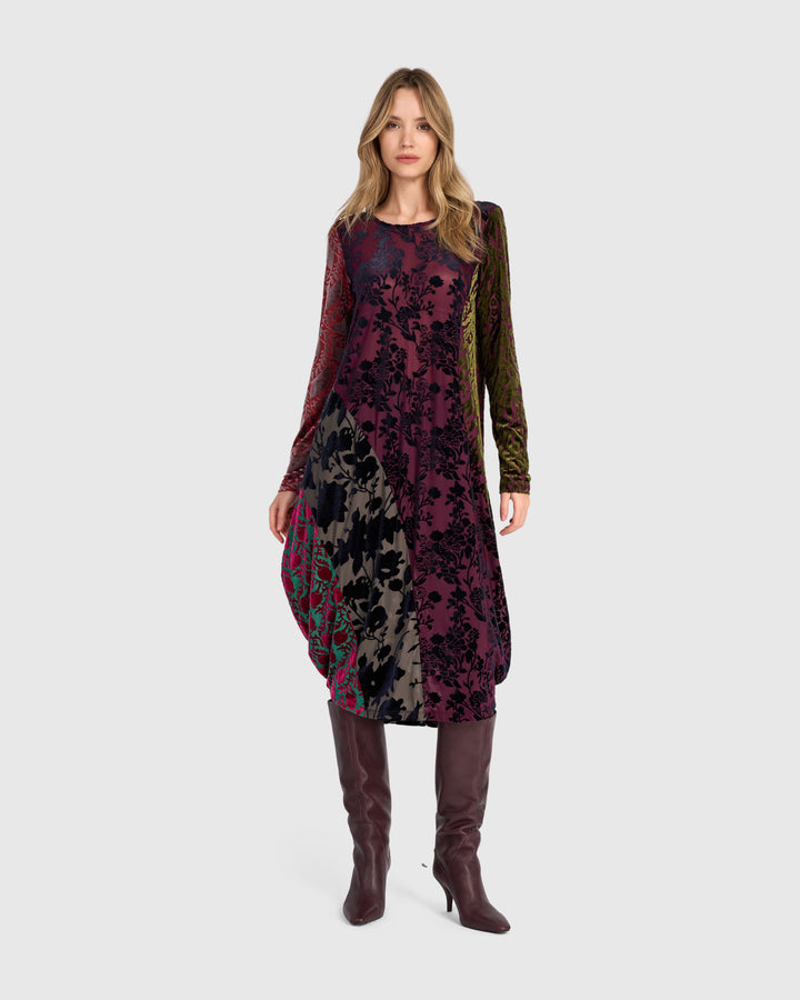 Duchess Draped Dress, Jewel Multi