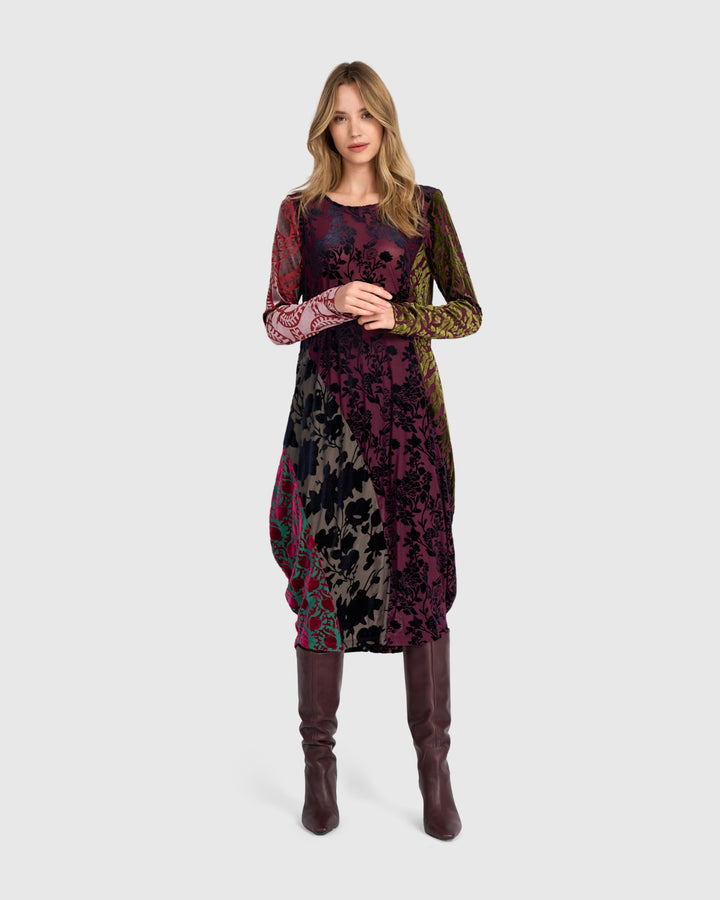 Duchess Draped Dress, Jewel Multi