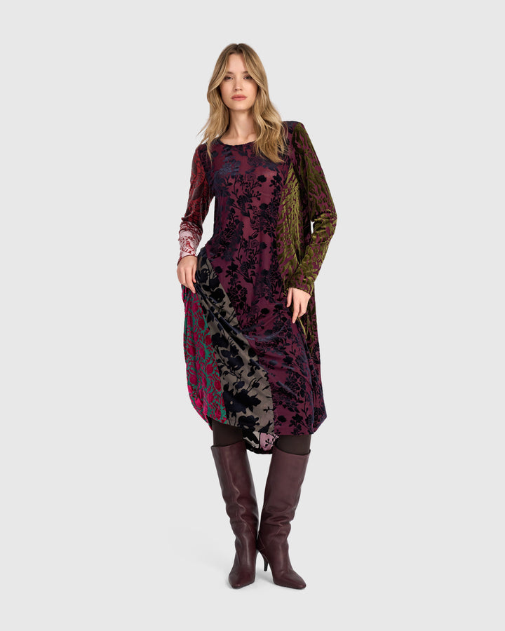 Duchess Draped Dress, Jewel Multi