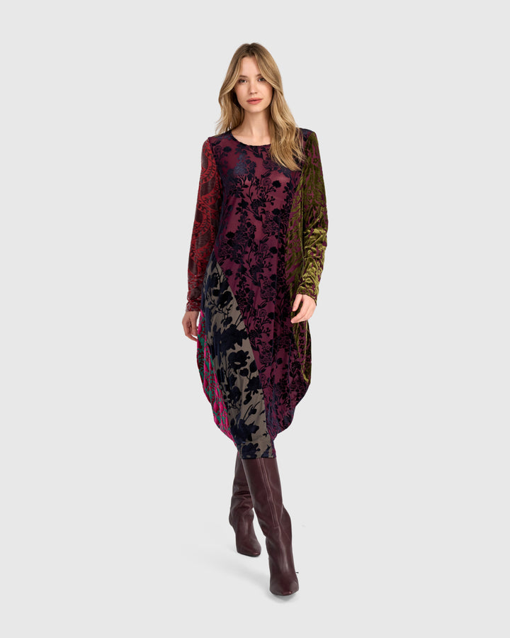 Duchess Draped Dress, Jewel Multi