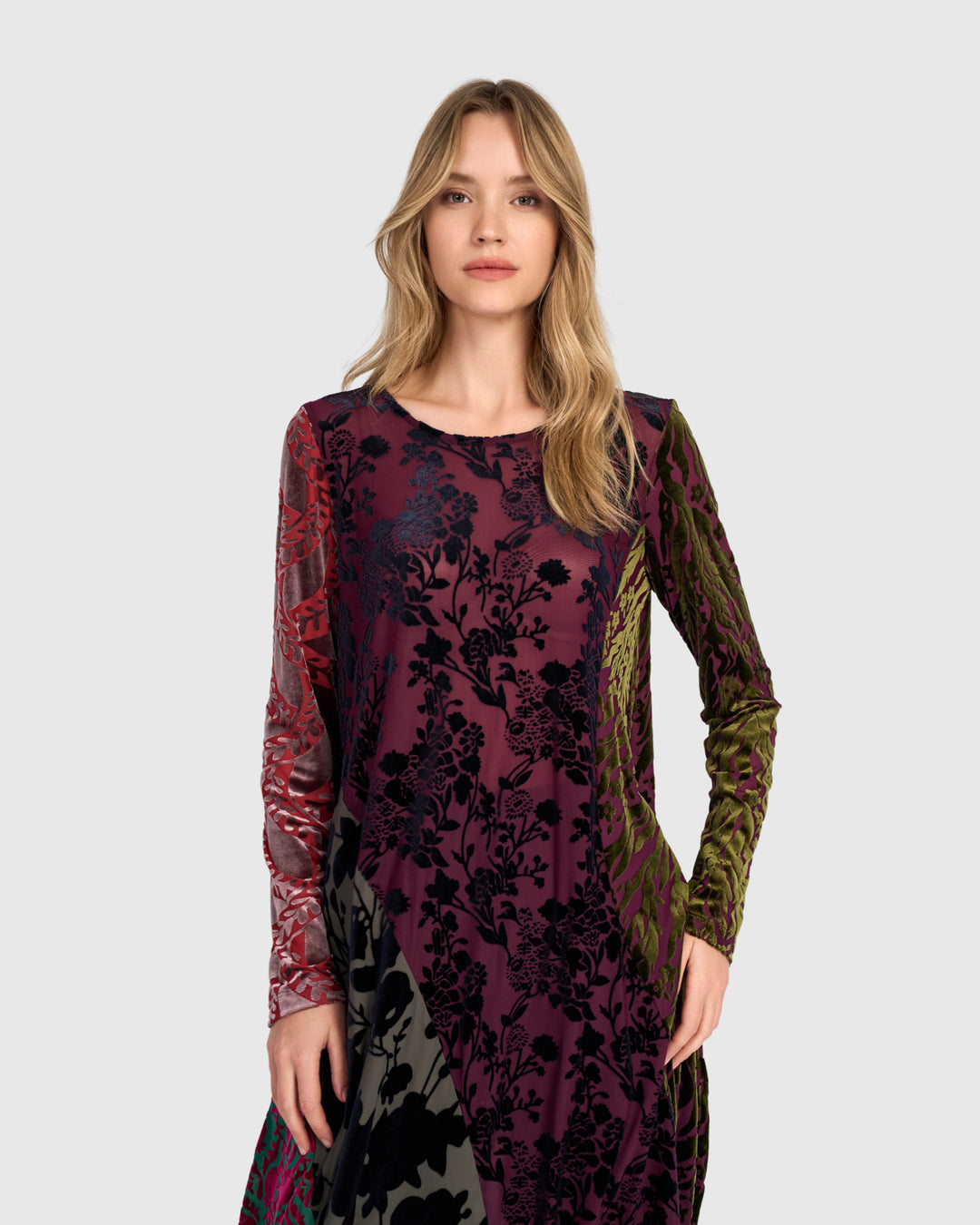Duchess Draped Dress, Jewel Multi