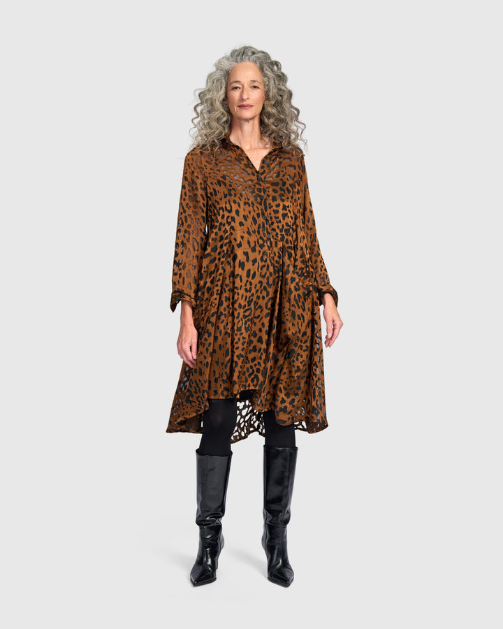 Raja Wonderful Dress, Cognac Leopard