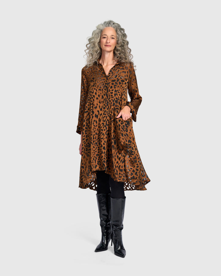 Raja Wonderful Dress, Cognac Leopard