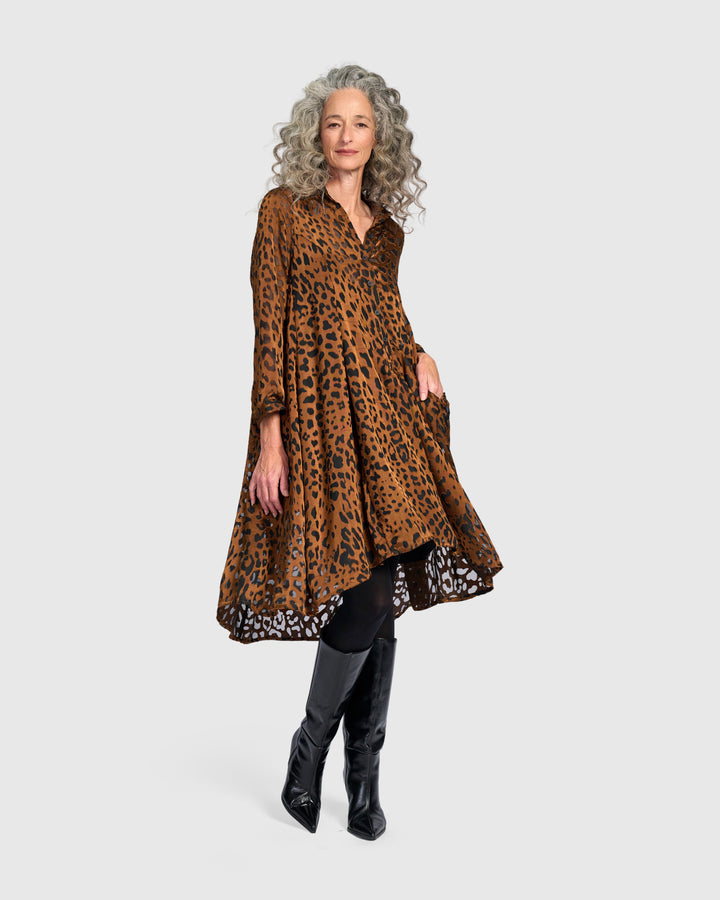 Raja Wonderful Dress, Cognac Leopard