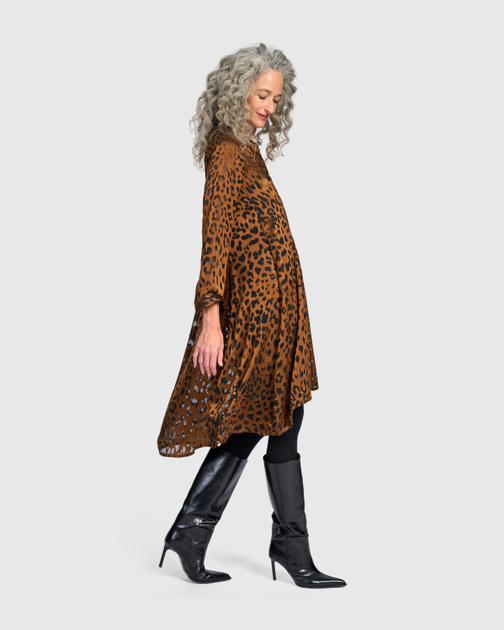 Raja Wonderful Dress, Cognac Leopard