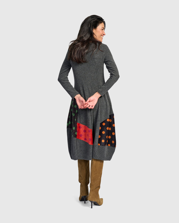 Moxie Cocoon Dress, Carbon/Dots