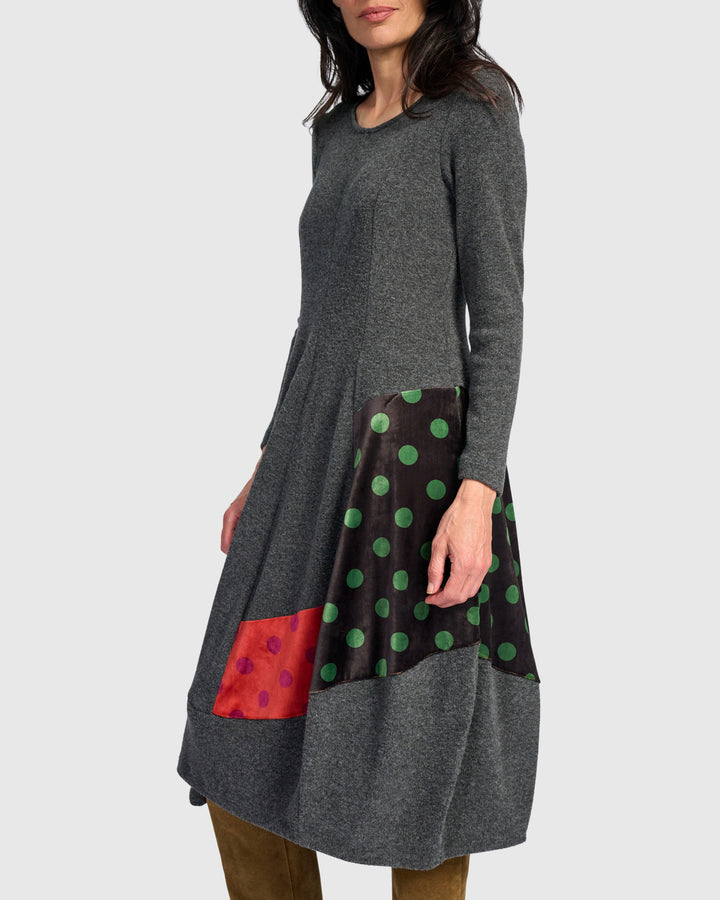 Moxie Cocoon Dress, Carbon/Dots