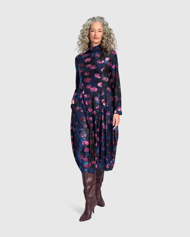 Jubilee Cocoon Dress, Midnight/Wine