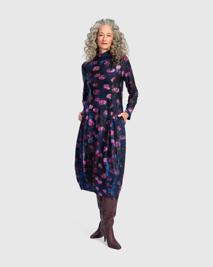 Jubilee Cocoon Dress, Midnight/Wine