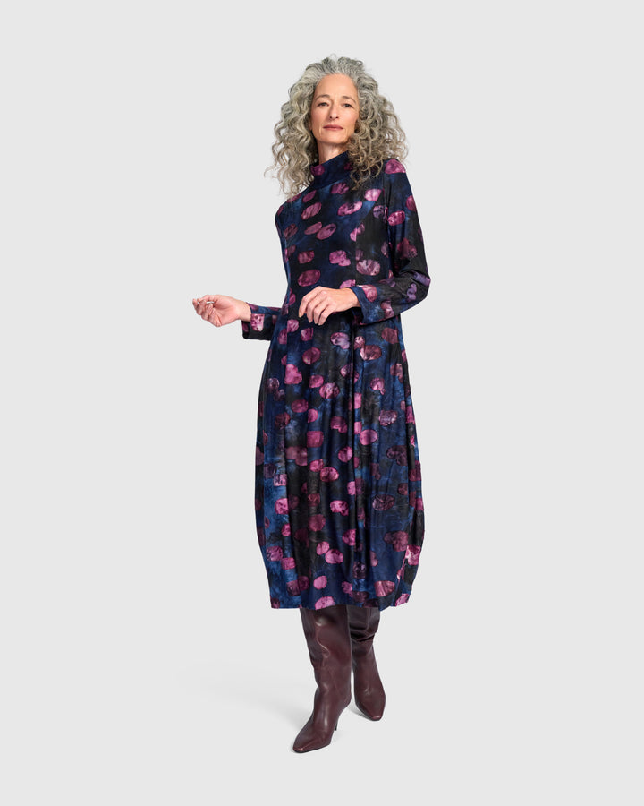 Jubilee Cocoon Dress, Midnight/Wine