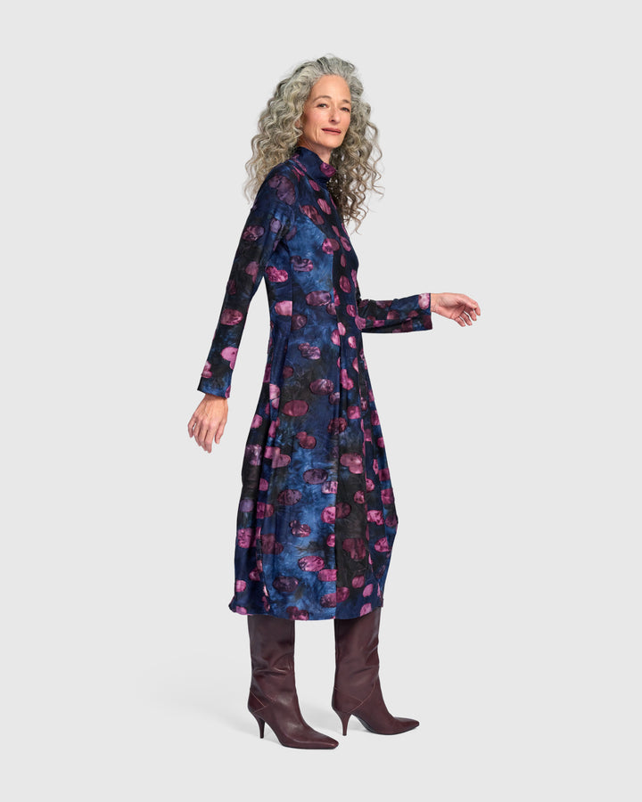 Jubilee Cocoon Dress, Midnight/Wine