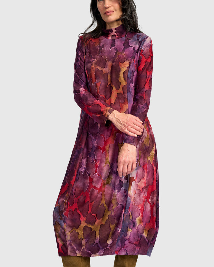 Jubilee Cocoon Dress, Wine Mix