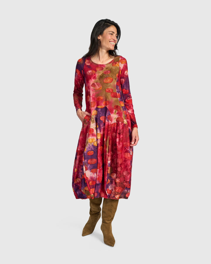 Calliope Crew Cocoon Dress, Berry Mix
