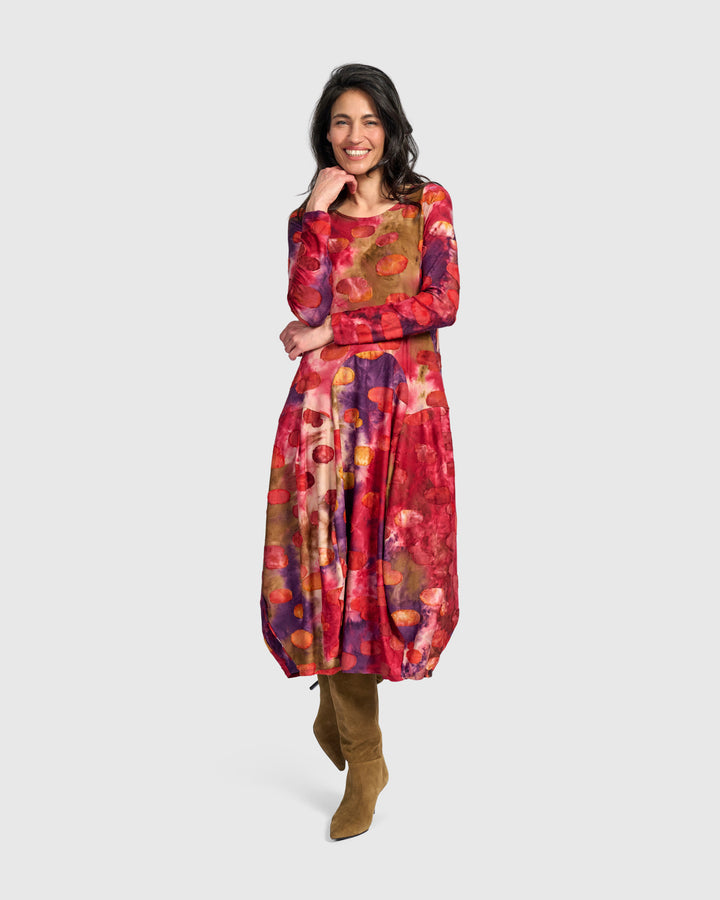 Calliope Crew Cocoon Dress, Berry Mix